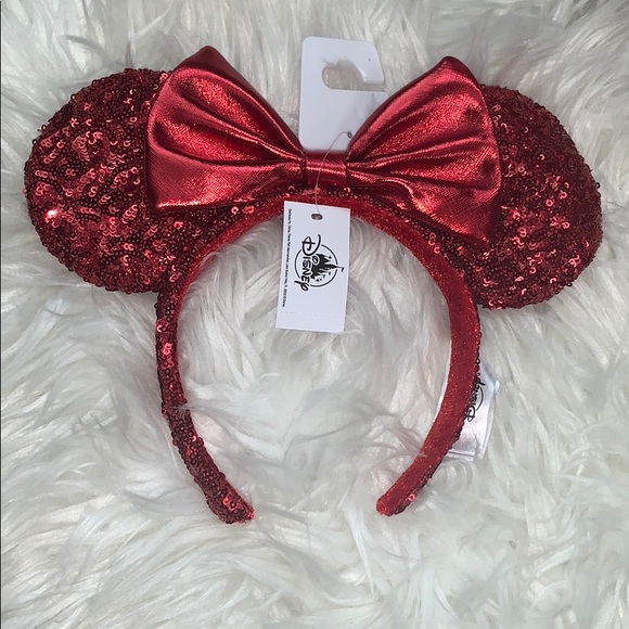 Disney Accessories - Last 1 Left Disney Minnie Red Sequined Ears Headband